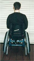 Figure 3: Proper ears-over-shoulders-over-hips alignment is achieved in this wheelchair configuration.