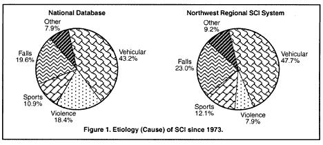 Figure 1: Etiology (Cause) of SCI since 1973.