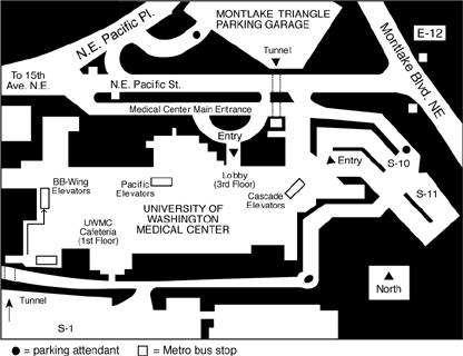 map of S1 lot and Health Science building
